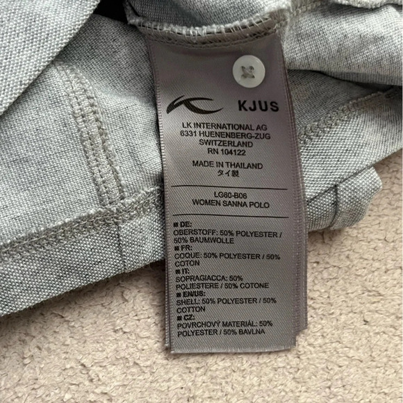 KJUS Women’s Gray Sanna Golf Polo Lightweight-UV Protection-Grey-Size L - Picture 6 of 6